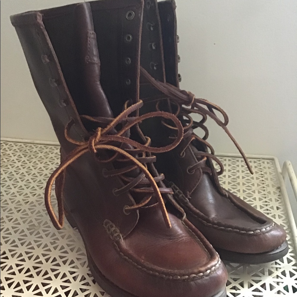 Ralph Lauren Polo tall lace up moccasins 7.5